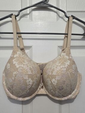 Victoria's Secret Body by Victoria Perfect Shape Floral Lace Nude Bra Size 34D